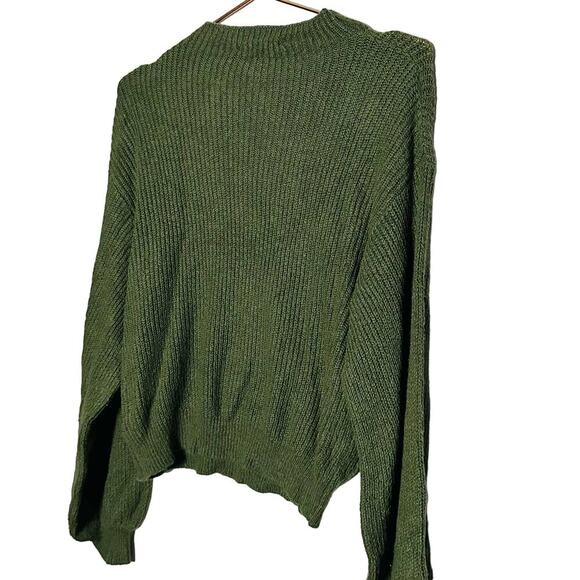 BB Dakota x Steve Madden Sochi Mossy Green Balloon Sleeve Sweater Size L - Picture 2 of 10
